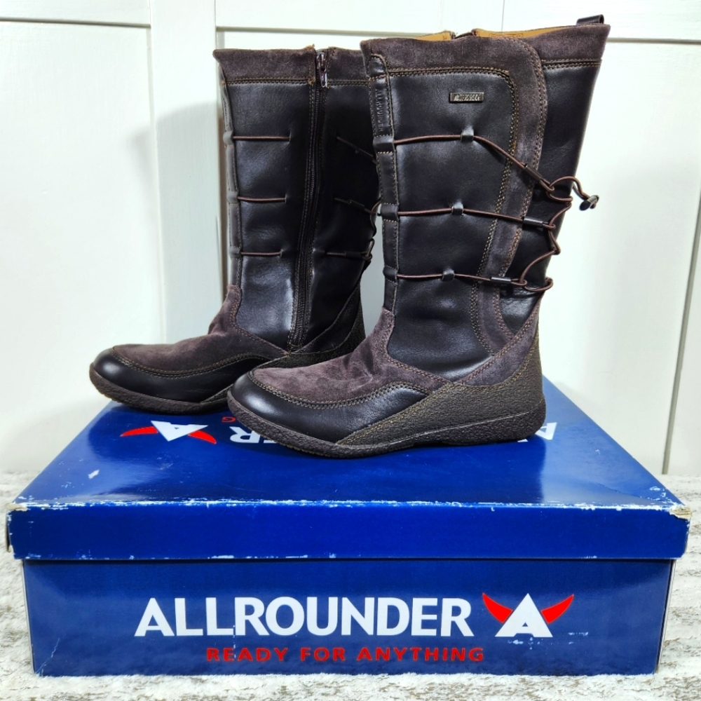 Allrounder by Mephisto "Gena" Waterproof Brown Leather Boot | Women's Size 9.5